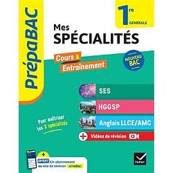 Mes spécialités SES, HGGSP, anglais LLCE-AMC 1re générale : nouveau bac - Occasion