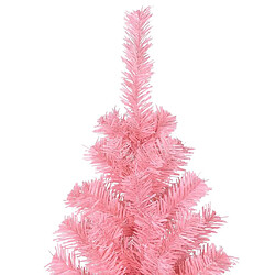 Avis vidaXL Sapin de Noël artificiel avec support rose 180 cm PVC