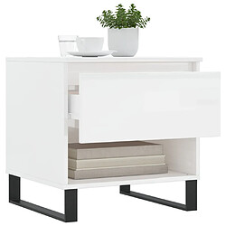 Avis vidaXL Table basse blanc brillant 50x46x50 cm bois d’ingénierie