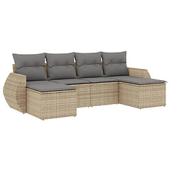 Maison Chic Salon de jardin avec coussins 6 pcs | Ensemble de Table et chaises | Mobilier d'Extérieur beige résine tressée -GKD30702