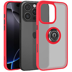 Avizar Coque pour iPhone 16 Pro Bague Métallique Support Vidéo Rouge