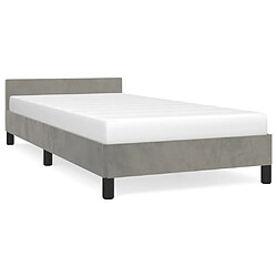 vidaXL Cadre de lit sans matelas gris clair 90x190 cm velours