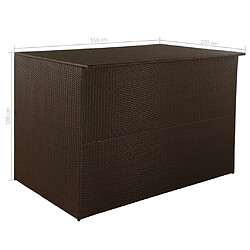 vidaXL Boîte de stockage de jardin marron 150x100x100cm Résine tressée pas cher