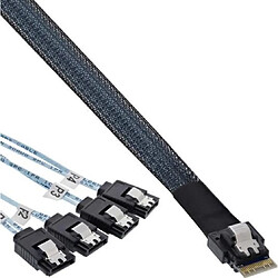 INLINE - Internes SAS-Kabel - SAS 12Gbit/s - 4i Slim SAS (S) Verriegelung bis SATA (S) Verriegelung - 1 m - Schwarz