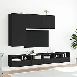 Avis vidaXL Meuble TV mural noir 60x30x30 cm bois d'ingénierie