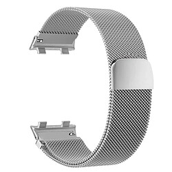 PHONECARE Kit Bracelet Milanese Loop Fermoir Magnétique + Film de Gel Full Cover pour Fitbit Inspire 2 - Gris / Transparent