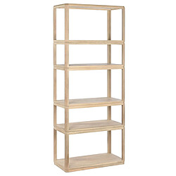 Pegane Etagère, meuble étagère en bois de manguier coloris naturel - longueur 80 x profondeur 40 x Hauteur 200 cm