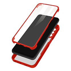 Avizar Coque intégrale Galaxy A13 4G Dos Plexiglas et Avant Polymère Contour rouge