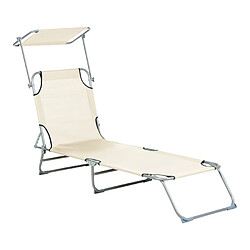 Acheter Beliani Chaise longue Métal Crème FOLIGNO