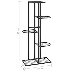 vidaXL Support pour plantes 5 niveaux 43x22x98 cm Noir Métal pas cher