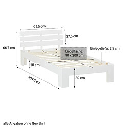 Avis Homestyle4U Lit simple 90x200 avec tiroir et Sommier