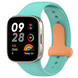 Bracelet pour Montre Connectée en Silicone-Vert menthe+boucle orange-pour Redmi Watch3 Mi Watch Lite3/4