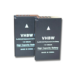 vhbw 2x Batteries compatible avec Nikon 1 AW, J, J2, J3, S, V3 appareil photo APRN (850mAh, 7,4V, Li-ion)