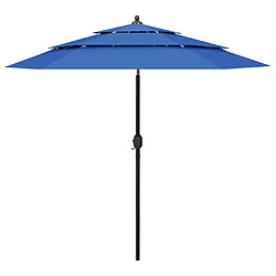 ComfortXL Parasol à 3 Niveaux Avec Mât En Aluminium Bleu Azuré 2,5 M