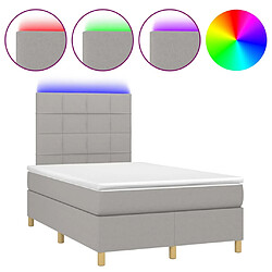 vidaXL Sommier à lattes de lit matelas et LED Gris clair 120x200 cm