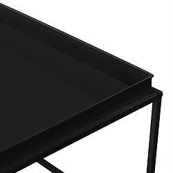 Helloshop26 Set de 2 tables basses de tailles différents avec plateau amovible en métal noir 03_0003685