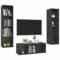 Avis Maison Chic Ensemble de meubles TV 3 pcs pour salon - Gris Aggloméré -MN83277