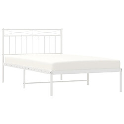 Avis Maison Chic Lit adulte - Cadre de lit métal avec tête de lit pour chambre blanc 100x200 cm -MN70725