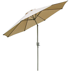 Decoshop26 Parasol de jardin Ø 2,7m inclinable polyester/aluminium 5kg crème 04_0003876