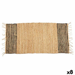 Gift Decor Tapis Noir Naturel Rayures 70 x 1 x 140 cm (8 Unités)