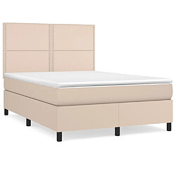 vidaXL Sommier à lattes de lit avec matelas Cappuccino 140x200 cm