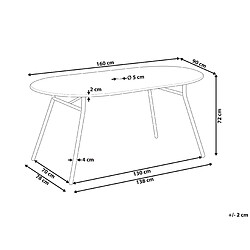 Avis Beliani Table de jardin 160 x 90 cm Acier Bleu clair CALVI