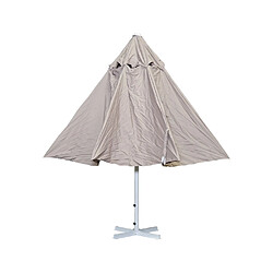 Avis Decoshop26 Parasol pour restauration Ø 5m mât polyester/aluminium blanc 28kg crème-beige sans pied 04_0003856