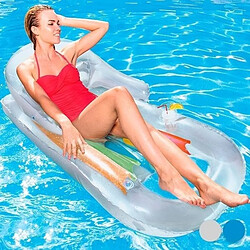 Totalcadeau Bouée gonflable fauteuil allongé pour piscine et mer avec 1 rustine