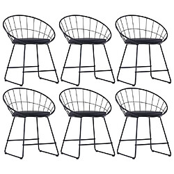 Maison Chic lot de 6 Chaises de salle à manger Chaise de cuisine similicuir noir acier -MN75961