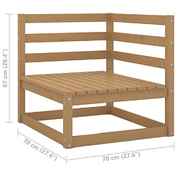 vidaXL Canapé d'angle de jardin avec coussins crème Bois de pin massif pas cher