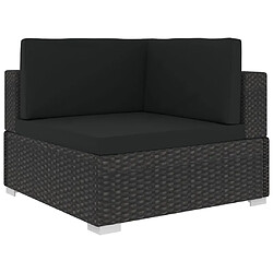 Acheter Maison Chic Salon de jardin 6 pcs + coussins - Mobilier/Meubles de jardin - Table et chaises d'extérieur Résine tressée Noir -MN19832