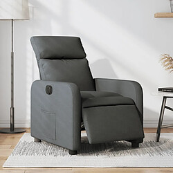 Maison Chic Fauteuil Relax pour salon, Fauteuil inclinable électrique Gris foncé Tissu -GKD97636