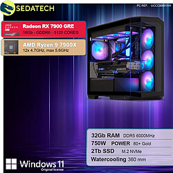 Sedatech PC Gamer Pro Large Vision • AMD Ryzen 9 7900X • RX 7900 GRE • 32Go DDR5 • 2To SSD M.2 • Windows 11