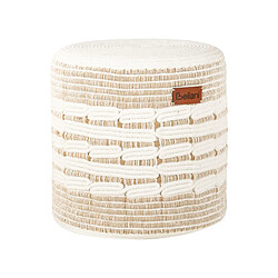 Beliani Pouf ABTIN Blanc Jute 40 cm 40 cm