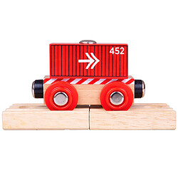 Bigjigs Rail Wagon porte-conteneurs rouge