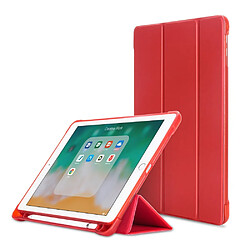 Etui en PU pliable rouge pour votre Apple iPad 9.7 2018/iPad 9.7 2017/iPad Air/iPad Air 2/iPad Pro 9.7