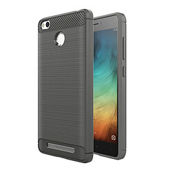 Wewoo Coque gris pour Xiaomi Redmi 3S Texture en fibre de carbone TPU étui de protection