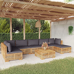 Maison Chic Salon de jardin 8 pcs + coussins - Mobilier/Meubles de jardin - Table et chaises d'extérieur Bois de teck solide -MN76702