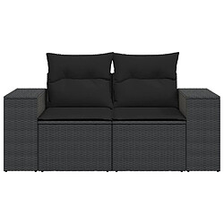 Acheter Maison Chic Canapé de jardin avec coussins 2 places | Canapé d'extérieur | Fauteuil,Banquette Jardin noir résine tressée -MN49725