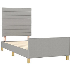 Acheter Maison Chic Lit adulte - Cadre Structure de lit avec tête de lit Contemporain Gris clair 90x190 cm Tissu -MN22673