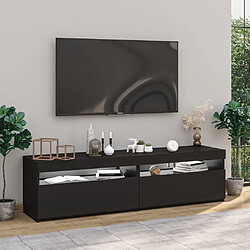 Avis Maison Chic Meubles TV 2 pcs avec lumières LED pour salon Noir 75x35x40 cm -MN33015