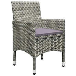 Acheter Maison Chic Table de bistro et chaises d'extérieur 3 pcs,Ensemble de bistro de jardin pour relax Résine tressée et verre trempé Gris -GKD937126