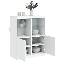 Maison Chic Commode Buffet - Meuble de rangement avec lumières LED blanc 81x37x100 cm -GKD40283 pas cher