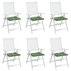 Avis vidaXL Coussins de chaise lot de 6 motif de feuilles 40x40x3 cm tissu