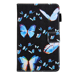 Etui en PU + TPU avec support et porte-carte papillons bleus pour votre Samsung Galaxy Tab A8 10.5 2021 SM-X200/X205