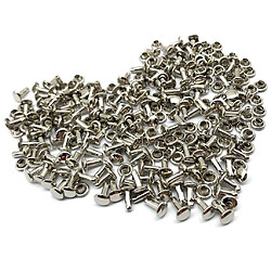 Acheter 100 Sets Double Caps Studs Rivets pour Sacs Chaussures Cuir 6x8mm Argent