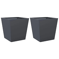 vidaXL Jardinières 2 pcs anthracite 40x40x40 cm acier