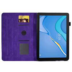 Etui en PU avec support, porte-cartes et porte-stylo pour votre Huawei MediaPad T3 10 - violet