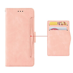 Wewoo Housse Coque Étui en cuir de style portefeuille skin veau pour Samsung Galaxy Note10 + / Note10 + 5Gavec fente carte séparée rose