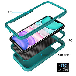 Coque en TPU anti-poussière, détachable 2-en-1, avec texture ondulée vert pour votre iPhone 11 Pro Max 6.5 pouces